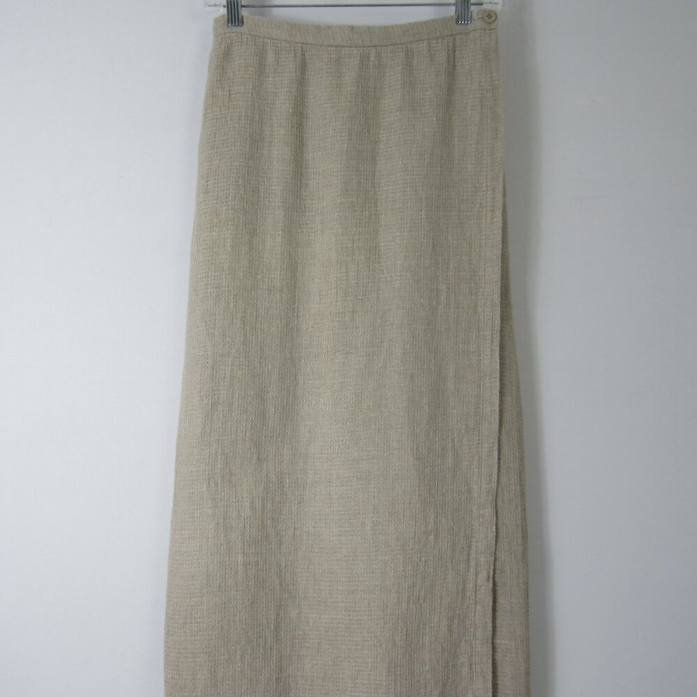 Eileen Fisher Beige Textured Midi Skirt